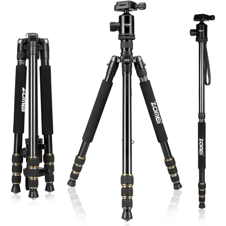 ZOMEI Z668 Travel Camera Tripod Aluminum Alloy Portable Monopod with Ball Head ann Carrying Bag for Canon Nikon DSLR Camera