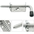 thumbnail image 3 of Pasador de pestillo con resorte, cerradura de puerta engrosada con perno de barril de acero inoxidable, acabado cepillado de 5 pulgadas (2 piezas), 3 of 5