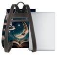 thumbnail image 3 of Ratiio Artistic Starry Sky Moon Book Pattern Womens Backpack Purse Leather Backpack Purse for Women Travel Fashion Backpack Designer Ladies Shoulder Bags, 3 of 4