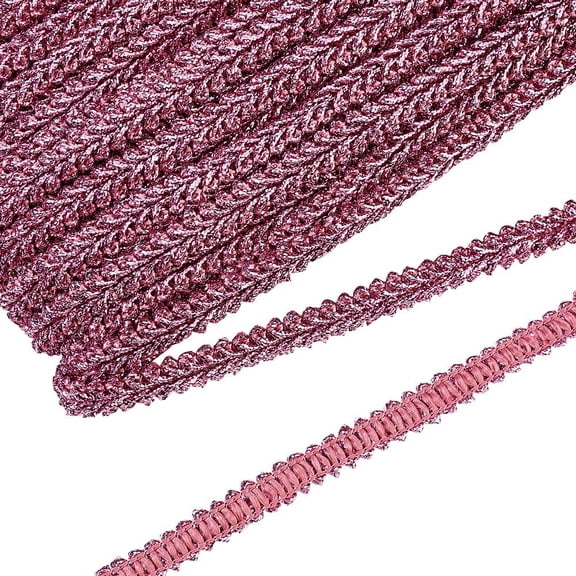 27 Yards Metallic Braid Lace Trim Pink Sewing Centipede Lace 3/8" Wide Decorated Gimp Trim DIY Craft Sewing Accessories for Wedding DIY Clothes Jewelry Crafts Home Decor Pink