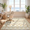 thumbnail image 3 of Design&I 6'x9' Ultra Soft Area Rug, Beige Neutral Geometric Interlocking Lattice Contemporary Tan None Fluffy Washable Non Shedding for Guest Room Bedroom Living Room, 3 of 7