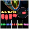 thumbnail image 2 of 4/8/16pcs Luminous Car Tire Valve Cap Fluorescent Night Glowing Motorcycle Bicycle Bike Wheel Tyre Hub Valve Stem Caps Decor-motor Vehicle Wheel Parts, 2 of 5