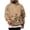 Brown, variant on Hsovts Men’s Long Sleeve Halloween Pumpkin Spider Web Ghost Print Hooded Sweatshirt, Gradient Color Drawstring Pullover Casual Holiday Top Blue L