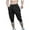 Black, variant on Mens Shorts 3/4 Jogger Solid Color Capris Pants Summer Three Quarter Length Trousers Casual Sports Gym Running Training Bottoms Elasticated Waist Below Knee Short Joggers Bottoms