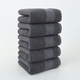 thumbnail image 2 of RBCKVXZ Dark Gray Bath Towels 13x28 Inch, Cotton Towel Set for Bathroom, Hotel, Gym, Spa, Thick Soft Extra Absorbent Quickly Dry 5 Pack, 2 of 8