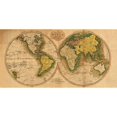 thumbnail image 2 of Carey, Matthew 18x11 Gold Ornate Wood Framed with Double Matting Museum Art Print Titled - World Map, 2 of 4