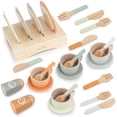 thumbnail image 6 of Dreamon Children's 14-Piece Wooden Play Kitchen Toy Set for Toddlers 3-7 Years, Neutral Color, 6 of 7