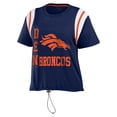 thumbnail image 2 of Women's WEAR by Erin Andrews Navy Denver Broncos Cinched Colorblock T-Shirt, 2 of 3