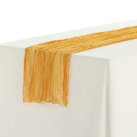 

Uxcell 6 Pack Table Runners Crinkle Fabric Table Banners for Party Home Decor Yellow 35 x118