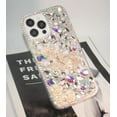 thumbnail image 3 of case for iPhone 13 Pro Max Bling Glitter Case,Luxury Bling Diamond Rhinestone Gemstone 3D Butterfly and Rose Flower Gemstone Soft TPU Back Cover Case for Women Girls with iPhone 13 Pro Max 6.7", 3 of 12
