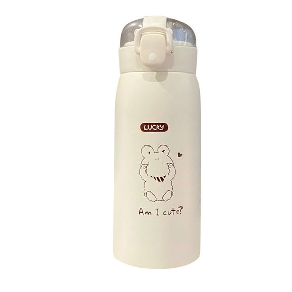 Piwvid Portable Fashion Cute Water Bottle, 304 Stainless steel Insulated Water Bottle, Simple and Lovely Straw Cup, Creative Portable Water Bottle for Men/Women/Kids (11.8oz, 350ml)