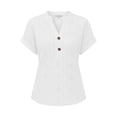thumbnail image 5 of yeiolnoer Shirts for Women Short Sleeve V Neck Sweater Eyelet Tunic Top Knit Elegant Summer Spring Tops Casual Blouse, 5 of 6