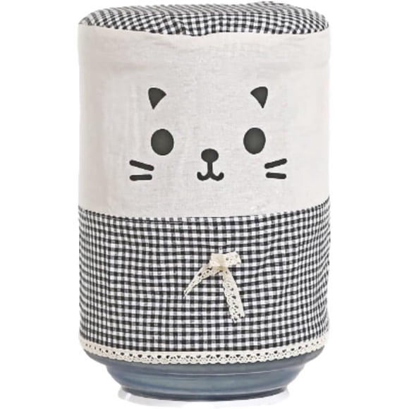 Couvercles de Baril pour Distributeur d'Eau, Déco Mignonne de Seau en Tissu, Couvercle Réutilisable Antipoussière pour Distributeur d'Eau d'Un Gallon Refroidisseur d'Eau (Noir)