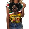 thumbnail image 2 of Teissuly Women's Independence Day Printed Round Neck Short Sleeved T-shirt Top, 2 of 4