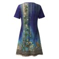 thumbnail image 5 of Puliio Summer Dresses for Women Short Sleeve V Neck Floral Print Mini Casual Boho Beach Sundress, 5 of 5