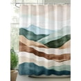 thumbnail image 2 of Teal Brown Ombre Shower Curtain, Abstract Art Modern Waves Waterproof Shower Curtain Set with 12 Hooks Lightweight Washable Fabric Shower Curtains for Bathroom 36x72 Inches, 2 of 6