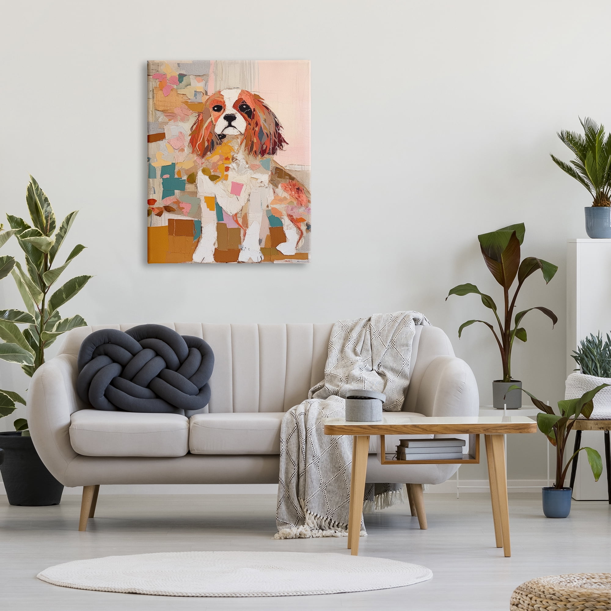 Stupell Industries Spaniel Dog Abstraction Animals & Insects Painting Gallery Wrapped Canvas Art Print Wall Art, 30 x 40