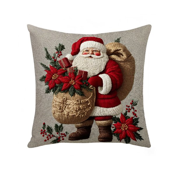 Tapas de Almohada de Navidad Tapas de Almohada de Navidad Tapas de Almohada Decorativas de 17.7x17.7 Pulgadas Tela de Lana Cremallera Oculta Decoración Del Hogar Tapas de Almohada Tamaño Estándar