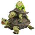thumbnail image 1 of Design Toscano QM2854700 Along for The Ride, Frog and Turtles Spitter Piped Statue, Full Color, 1 of 1