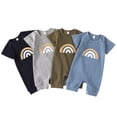 thumbnail image 3 of WIBACKER Newborn Baby Boy Rainbow Short Sleeve Romper One Piece Jumpsuits Summer Clothes, 3 of 9