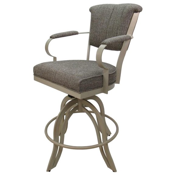 Miami Counter 26" Metal Bar Stools on A Base - Hemsath Driftwood - Beige