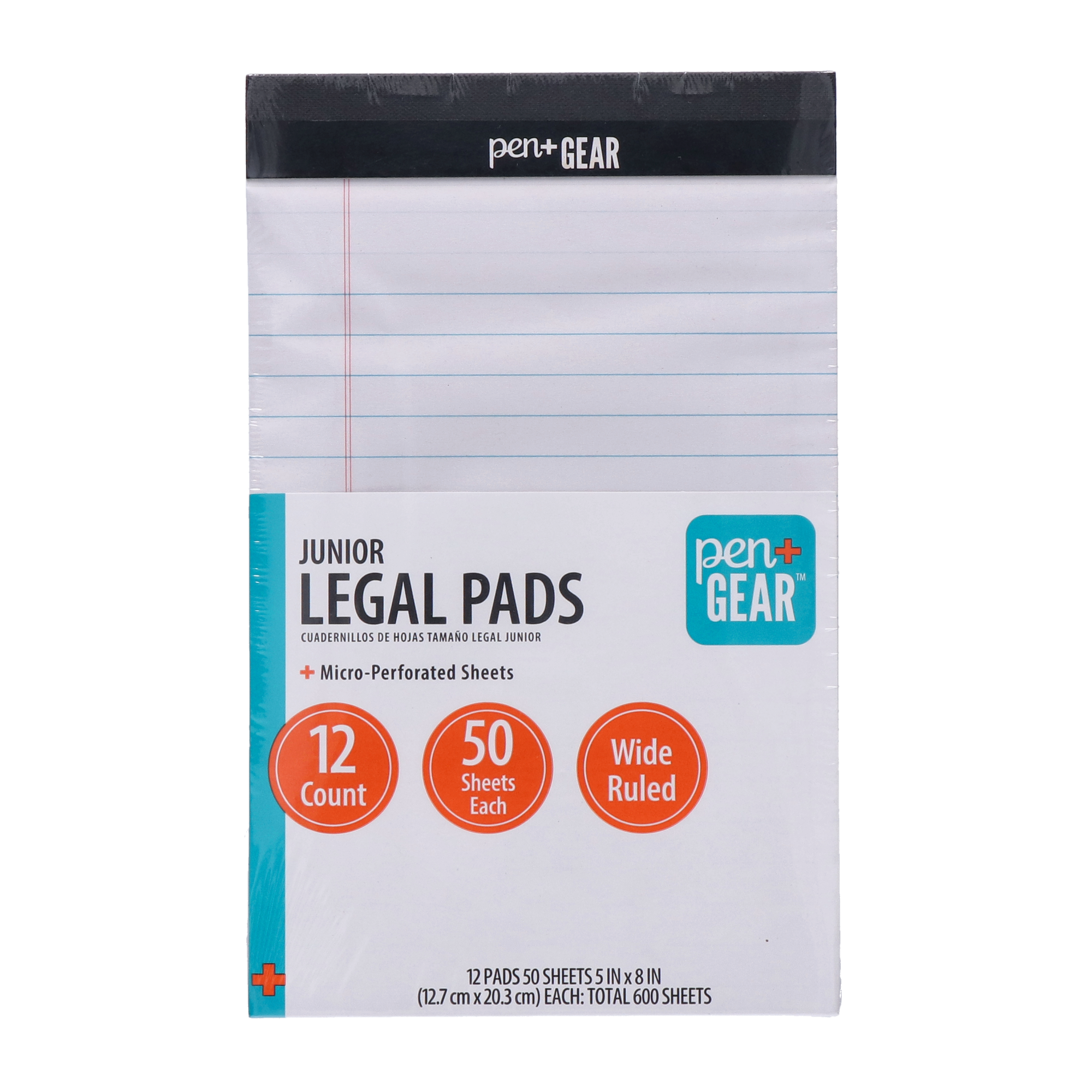 Pen+Gear Junior Legal Pads, Wide Ruled, 12 Pack photo 1