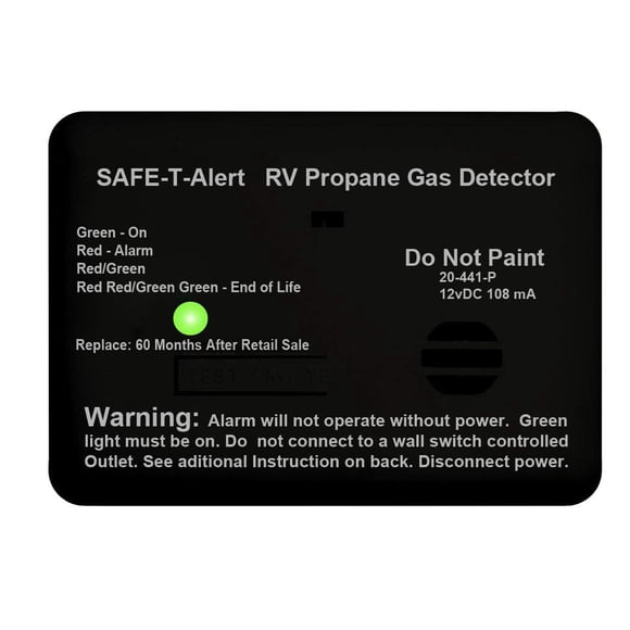 Alarma de gas Safe T Alert Mini LP, montaje en superficie, color negro