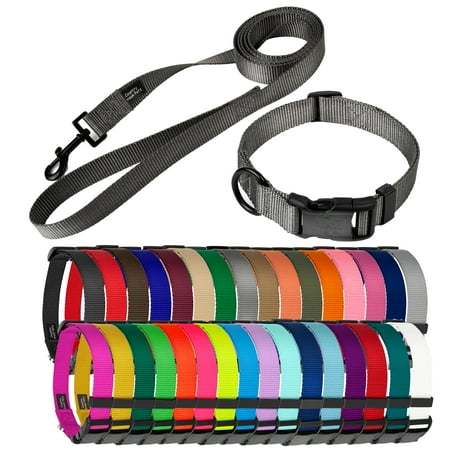 Country Brook Petz® Charcoal Everyday Nylon Dog Collar and Leash Small