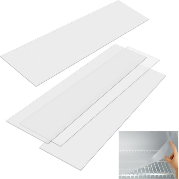 4 Pcs Frosted Plastic Wire Shelf Liner Clear Hard Refrigerator Mats Non Adhesive Waterproof Shelving Cover for Cabinets Kitchen Shelves Storage Shoe Rack, 12 x 48 Inch