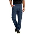 thumbnail image 3 of Straight Leg Cargo Pants for Men Solid Color Multi-pocket Elastic Waist Workwear Cargo Pants, 3 of 8