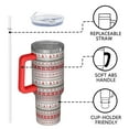 thumbnail image 4 of Red and White Christmas Striped Pattern Tumbler with Handle and Lid,40oz Double Wall Vacuum Insulated Tumbler,Cups Gift for Women and Men, 4 of 7