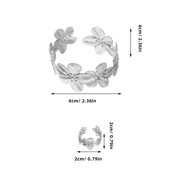 LOLIPPYY Boho Floral Open Bracelet Set, Artistic Alloy Jewelry for Women and Girls, Trendy Bohemian Style Accessories