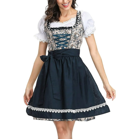 snowsong Plus Size Summer Dresses,Midi Dresses German Dirndl Dress Off Shoulder Oktoberfest Beer Girl Costume 3 Pieces Plus Size Bell Sleeve Dress Women Dresses,Tshirt Vintage Dress Black Dress L