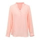 thumbnail image 1 of Nuevas mujeres ocasionales blusa suelta de lino de algodón con cuello en v bolsillos de manga larga Abanopi Rosa L, 1 of 7