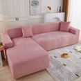 thumbnail image 1 of CHOK 2024 Plush Sectional Couch Cover   Stretch L Shape Sofa Covers For Sectional Sofa Set  L Shape Couch Protector Chaise Lounge Covers For Dogs Kids-Gray-1 Seater, 1 of 9