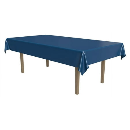 Plastic Rectangular Tablecover 54" X 108" Blue - 12 Pack (1 Per Package)