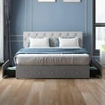 thumbnail image 6 of ZAFLY Queen Size Bed Frame with 4 Storage Drawers, Platform Bed Frame with Headboard, Wooden Bed Frame for Bedroom, Light Grey, 6 of 7