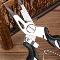Fishing Pliers Split Ring Scissors Wire Line Cutter Hook Removers Tackle Bag Black