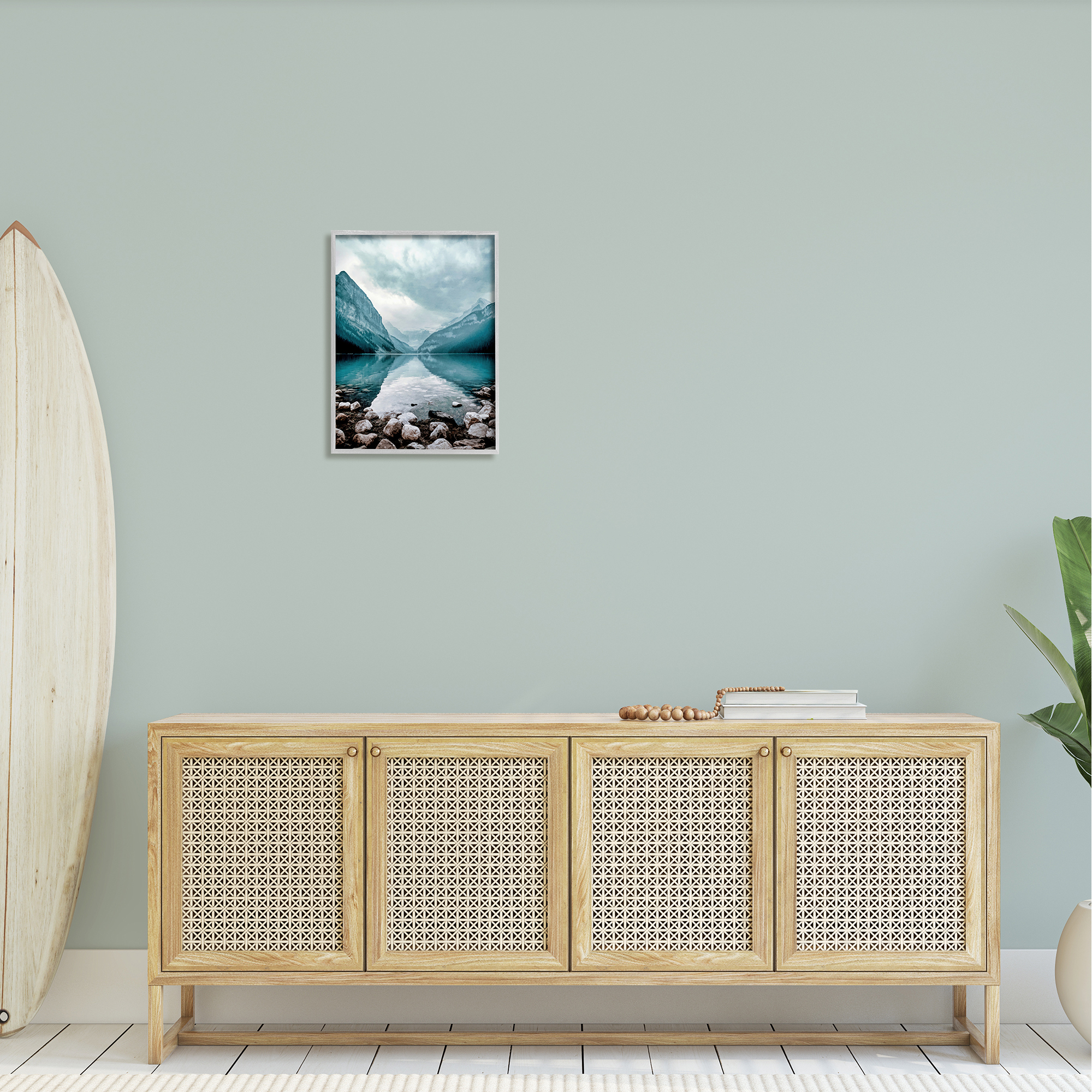 Stupell Industries Breathtaking Rocky River Scenery Blue Mountain Peaks Framed Wall Art, 16 x 20, Design by Alpenglow Workshop