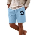 thumbnail image 6 of CONZONE Mens Casual Shorts Elastic Waist Drawstring Summer Beach Shorts For Men Hawaiian Graphic Lightweight Loose Fit Outdoor Shorts With Pockets, 6 of 6