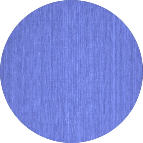 Ahgly Company Indoor Round Abstract Blue Contemporary Area Rugs, 6' Round