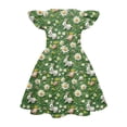 thumbnail image 4 of yuCgh Flutter Sleeve Easter Dress for Girls, A-Line T-Shirt Summer Party Dress, Princess Style Casual Easter Dress for Toddlers,Army Green 110, 4 of 4