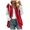 Burgundy, variant on Winter Coats For Women Fuzzy Fleece Jacket Hooded Color Block Patchwork Cardigan Coat Outerwear With Pocket