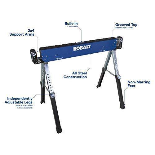 kobalt 42-in steel adjustable saw horse 