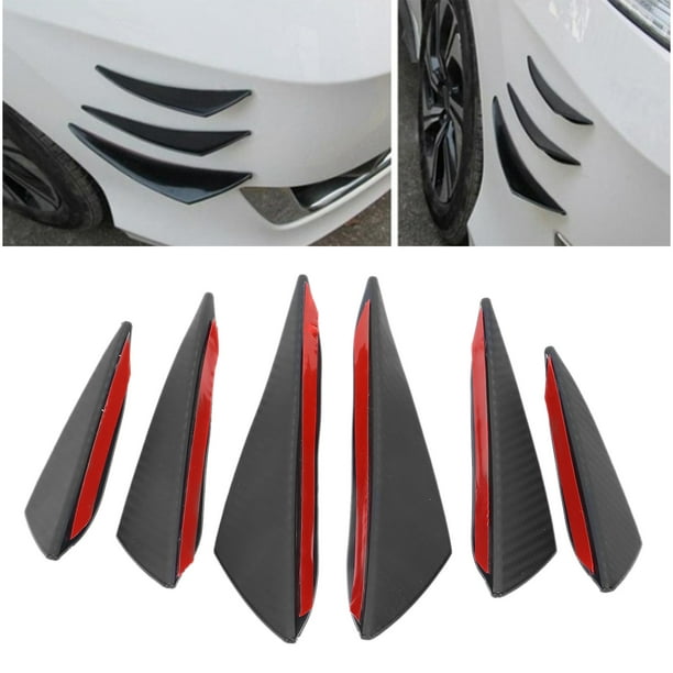  MASO Car Front Spoilers 4 Pcs Front Carbon Fin Splitter  Exterior Emblems Set Black : Automotive