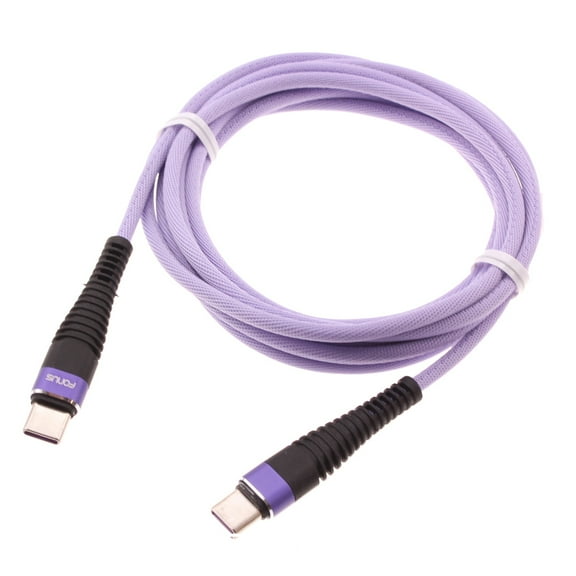 Type-C to USB-C Purple 10ft PD Cable for OnePlus Nord N30 5G Phone - Fast Charger Cord Extra Long Power Wire Sync Compatible With OnePlus Nord N30 5G Model
