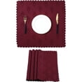 thumbnail image 1 of 4Pcs Jacquard Cloth Napkin Elegance Polyester Dinner Napkins for Kitchen Parties Holiday Dinner Tabletop Square 20x 20 in wine red, 1 of 6