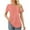 Watermelon Red, variant on NEFIYLUXP Women's Summer Pleated Short Sleeve T-Shirt, Summer O-Neck Solid Color Casual Tops for Women
