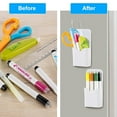 thumbnail image 4 of Jierger 2PC Mini Pen Holder White Pen Holder For Whiteboard Or Fridge Magnet Pencil Cup for Classroom Office Home Locker and Metal Cabinets Media Organizer Storage, 4 of 8