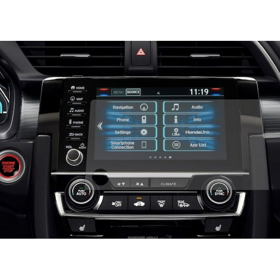 PcProfessional Screen Protector (Set of 2) for 2019 2020 Honda Civic 7 inch Infotainment Touch Screen Display Anti Glare Anti Scratch Filters UV